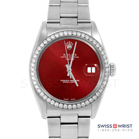 Rolex Date 34mm | 1500-SS-RED-NOHM-BDS-OYS