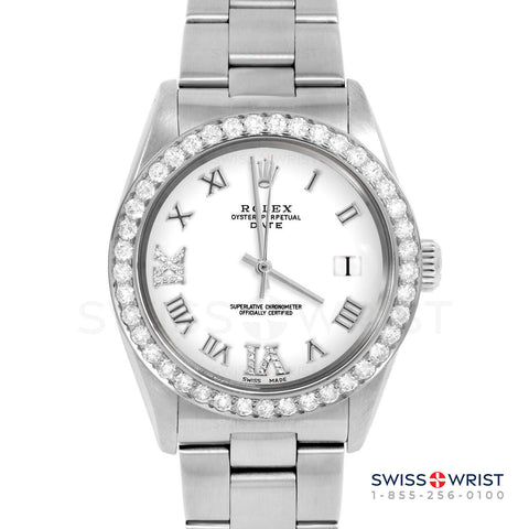Rolex Date 34mm | 1500-SS-WHT-RDR69-2CT-OYS