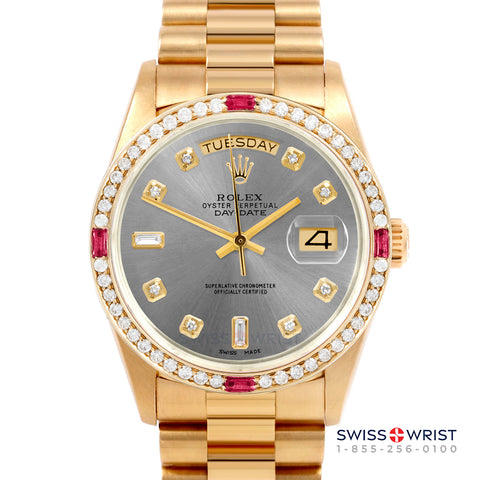 Rolex Day-Date 36mm | 18038-SLT-DIA-AM-4RBY-PRS