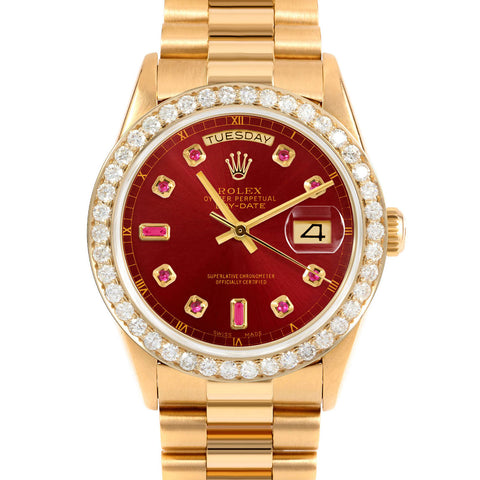 Rolex Day-Date 36mm | 18238-RED-RBY-AM-25CT-PRS