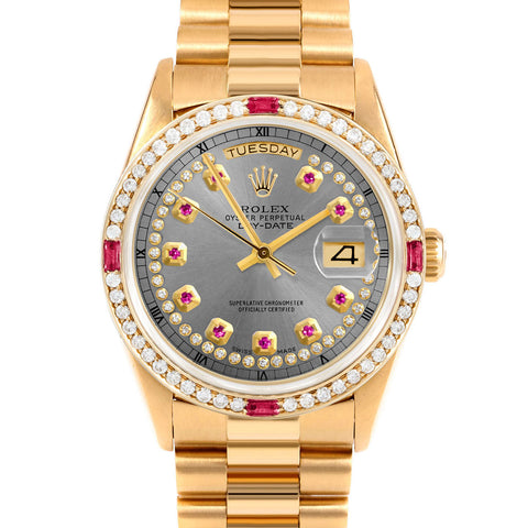 Rolex Day-Date 36mm | 18238-SLT-STRR-4RBY-PRS