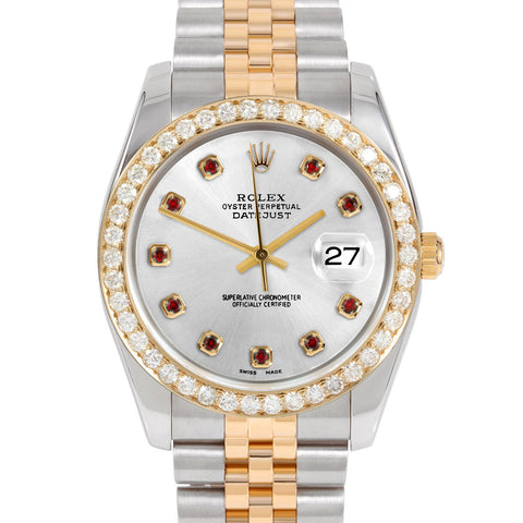 Rolex Datejust 36mm | 116233-SLV-RBY-AM-25CT-JBL