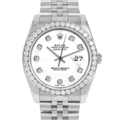 Rolex Datejust 36mm | 116234-WHT-DIA-AM-25CT-JBL