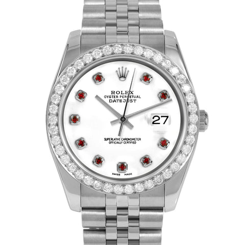 Rolex Datejust 36mm | 116234-WHT-RBY-AM-25CT-JBL
