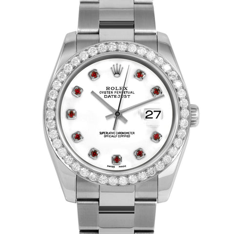 Rolex Datejust 36mm | 116234-WHT-RBY-AM-25CT-OYS