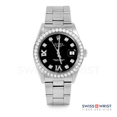 Rolex Date 34mm | 1500-SS-BLK-8DR69-2CT-OYS