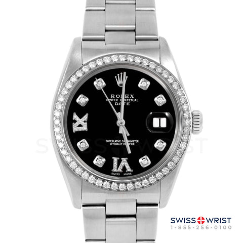 Rolex Date 34mm | 1500-SS-BLK-8DR69-BDS-OYS