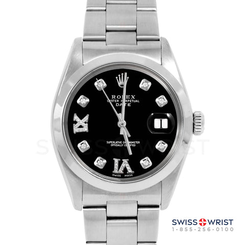 Rolex Date 34mm | 1500-SS-BLK-8DR69-SMT-OYS