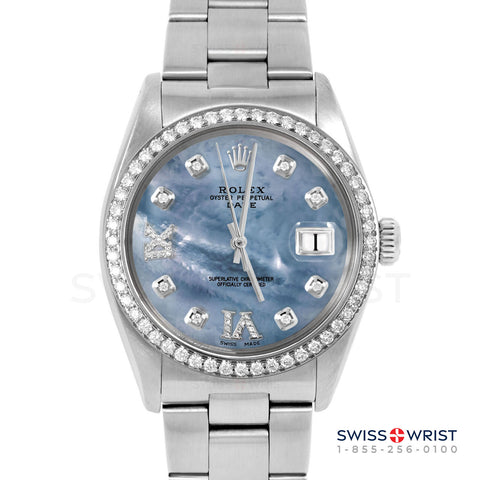 Rolex Date 34mm | 1500-SS-BLMOP-8DR69-BDS-OYS