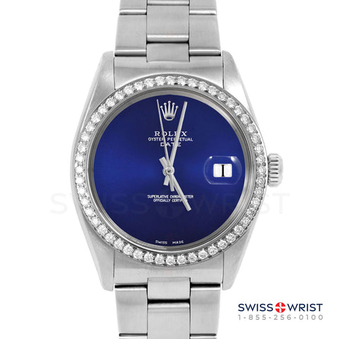 Rolex Date 34mm | 1500-SS-BLU-NOHM-BDS-OYS