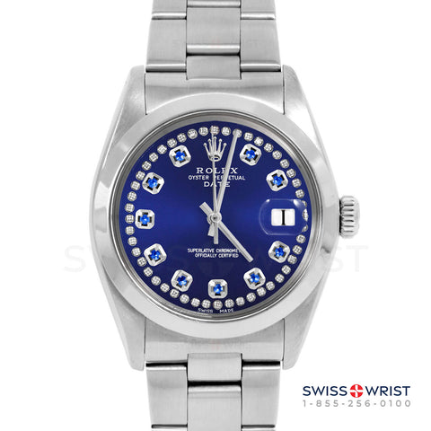 Rolex Date 34mm | 1500-SS-BLU-STRS-SMT-OYS