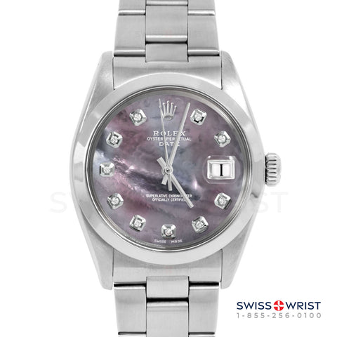 Rolex Date 34mm | 1500-SS-BMOP-DIA-AM-SMT-OYS