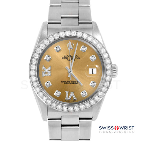 Rolex Date 34mm | 1500-SS-CHM-8DR69-2CT-OYS