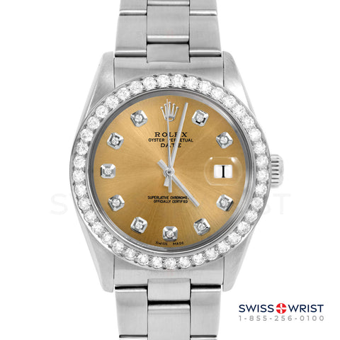 Rolex Date 34mm | 1500-SS-CHM-DIA-AM-2CT-OYS