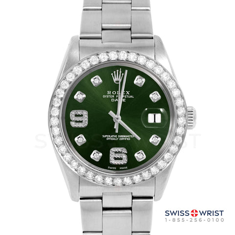 Rolex Date 34mm | 1500-SS-GRN-8DA69-2CT-OYS