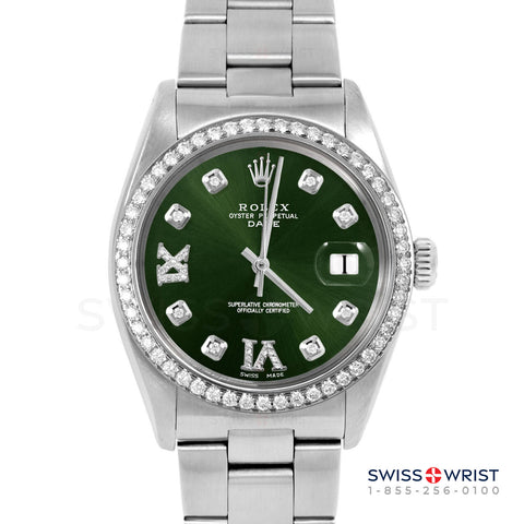 Rolex Date 34mm | 1500-SS-GRN-8DR69-BDS-OYS