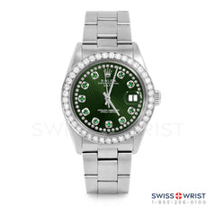 Rolex Date 34mm | 1500-SS-GRN-STRE-2CT-OYS