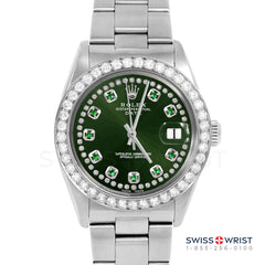 Rolex Date 34mm | 1500-SS-GRN-STRE-2CT-OYS