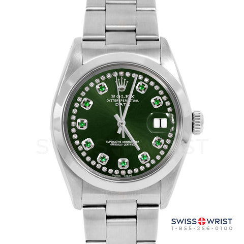 Rolex Date 34mm | 1500-SS-GRN-STRE-SMT-OYS