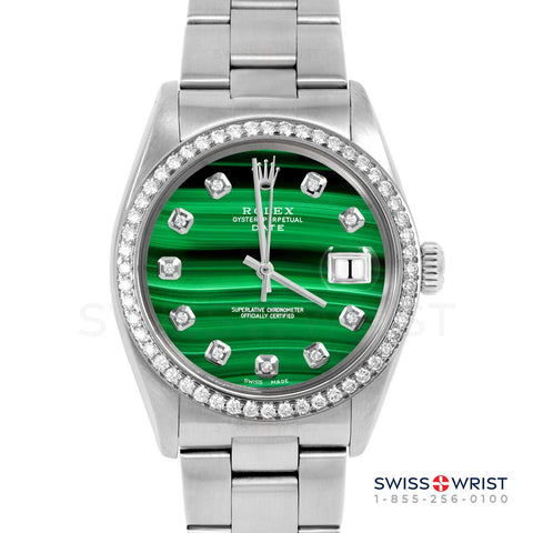 Rolex Date 34mm | 1500-SS-MLC-DIA-AM-BDS-OYS