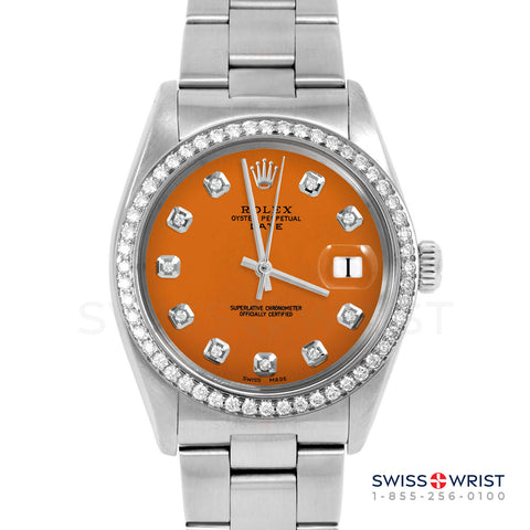 Rolex Date 34mm | 1500-SS-ORN-DIA-AM-BDS-OYS