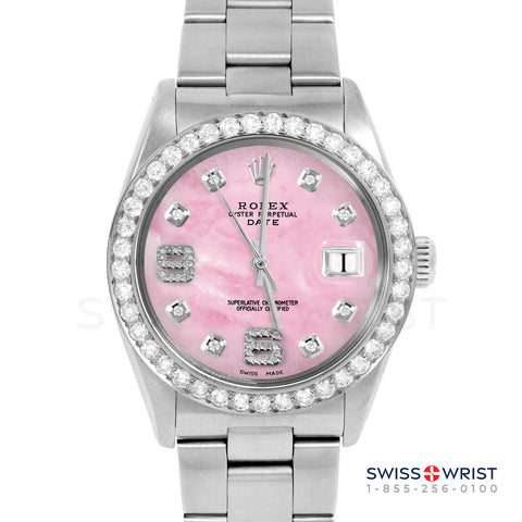 Rolex Date 34mm | 1500-SS-PMOP-8DA69-2CT-OYS