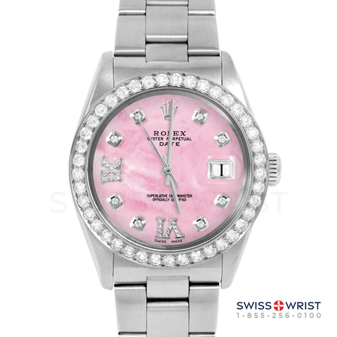 Rolex Date 34mm | 1500-SS-PMOP-8DR69-2CT-OYS