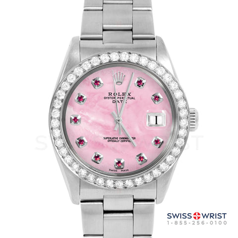 Rolex Date 34mm | 1500-SS-PMOP-RBY-AM-2CT-OYS