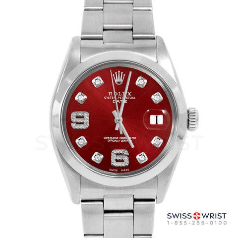 Rolex Date 34mm | 1500-SS-RED-8DA69-SMT-OYS