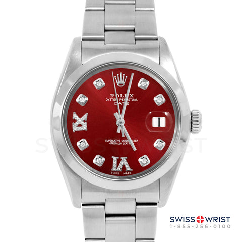 Rolex Date 34mm | 1500-SS-RED-8DR69-SMT-OYS