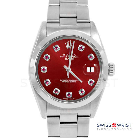 Rolex Date 34mm | 1500-SS-RED-RBY-AM-SMT-OYS