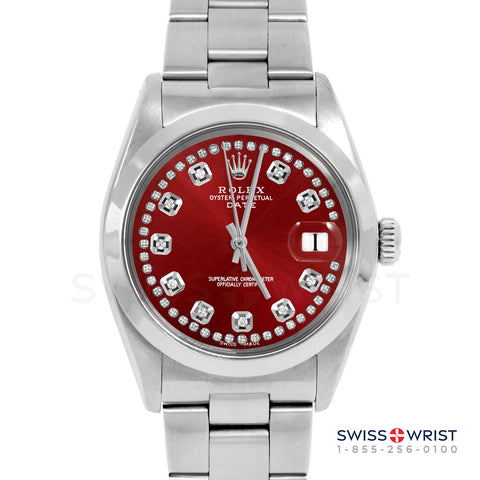 Rolex Date 34mm | 1500-SS-RED-STRD-SMT-OYS