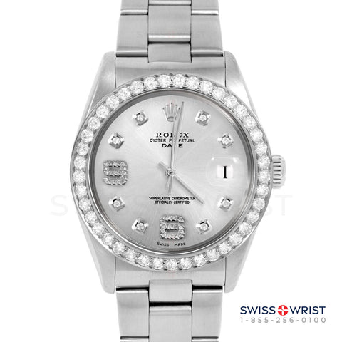 Rolex Date 34mm | 1500-SS-SLV-8DA69-2CT-OYS