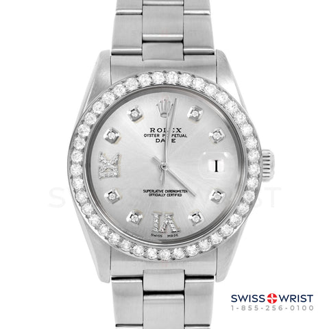 Rolex Date 34mm | 1500-SS-SLV-8DR69-2CT-OYS