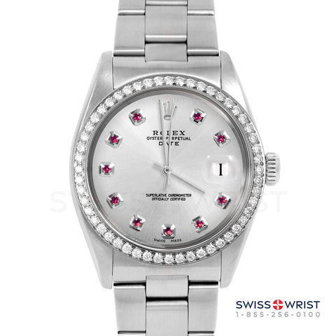 Rolex Date 34mm | 1500-SS-SLV-RBY-AM-BDS-OYS