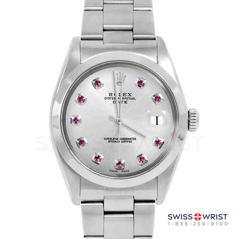 Rolex Date 34mm | 1500-SS-SLV-RBY-AM-SMT-OYS