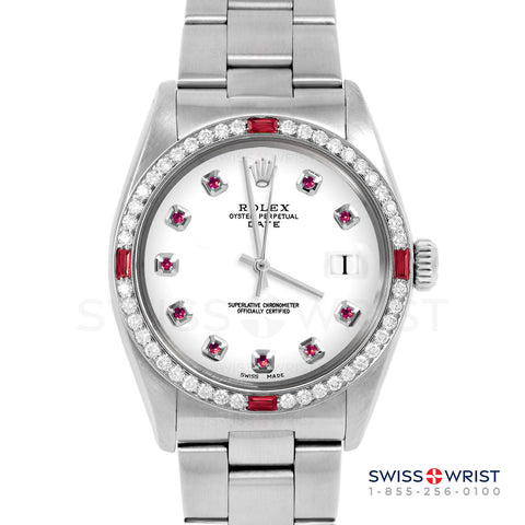 Rolex Date 34mm | 1500-SS-WHT-RBY-AM-4RBY-OYS