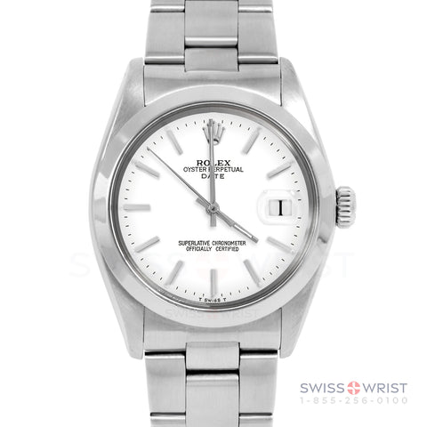 Rolex Date 34mm | 1500-SS-WHT-STK-SMT-OYS