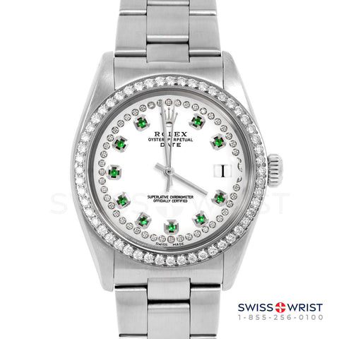 Rolex Date 34mm | 1500-SS-WHT-STRE-BDS-OYS