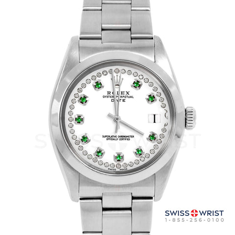 Rolex Date 34mm | 1500-SS-WHT-STRE-SMT-OYS