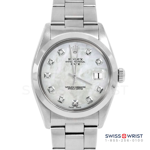 Rolex Date 34mm | 1500-SS-WMOP-DIA-AM-SMT-OYS