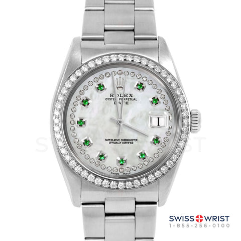 Rolex Date 34mm | 1500-SS-WMOP-STRE-BDS-OYS