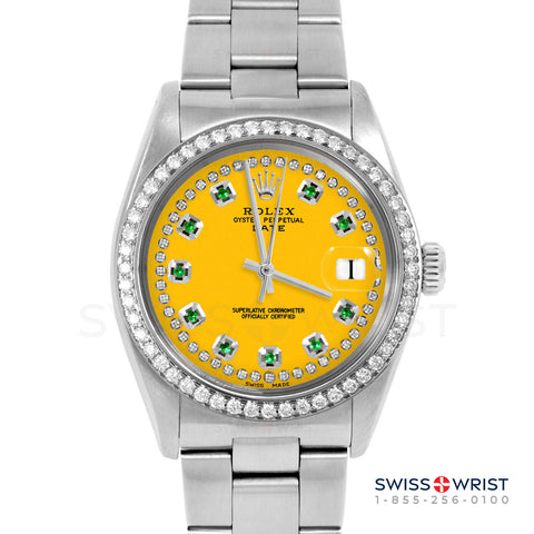 Rolex Date 34mm | 1500-SS-YLW-STRE-BDS-OYS