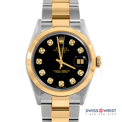 Rolex Date 34mm | 1500-TT-BLK-DIA-AM-SMT-OYS