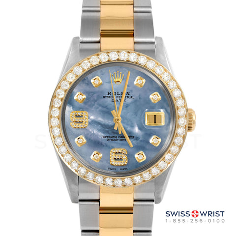 Rolex Date 34mm | 1500-TT-BLMOP-8DA69-2CT-OYS