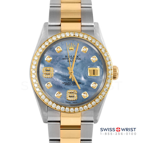 Rolex Date 34mm | 1500-TT-BLMOP-8DA69-BDS-OYS