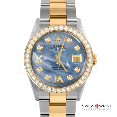 Rolex Date 34mm | 1500-TT-BLMOP-8DR69-2CT-OYS