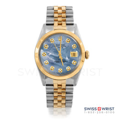 Rolex Date 34mm | 1500-TT-BLMOP-DIA-AM-SMT-JBL