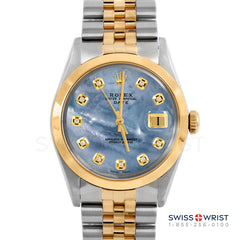 Rolex Date 34mm | 1500-TT-BLMOP-DIA-AM-SMT-JBL