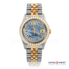 Rolex Date 34mm | 1500-TT-BLMOP-STRS-2CT-JBL
